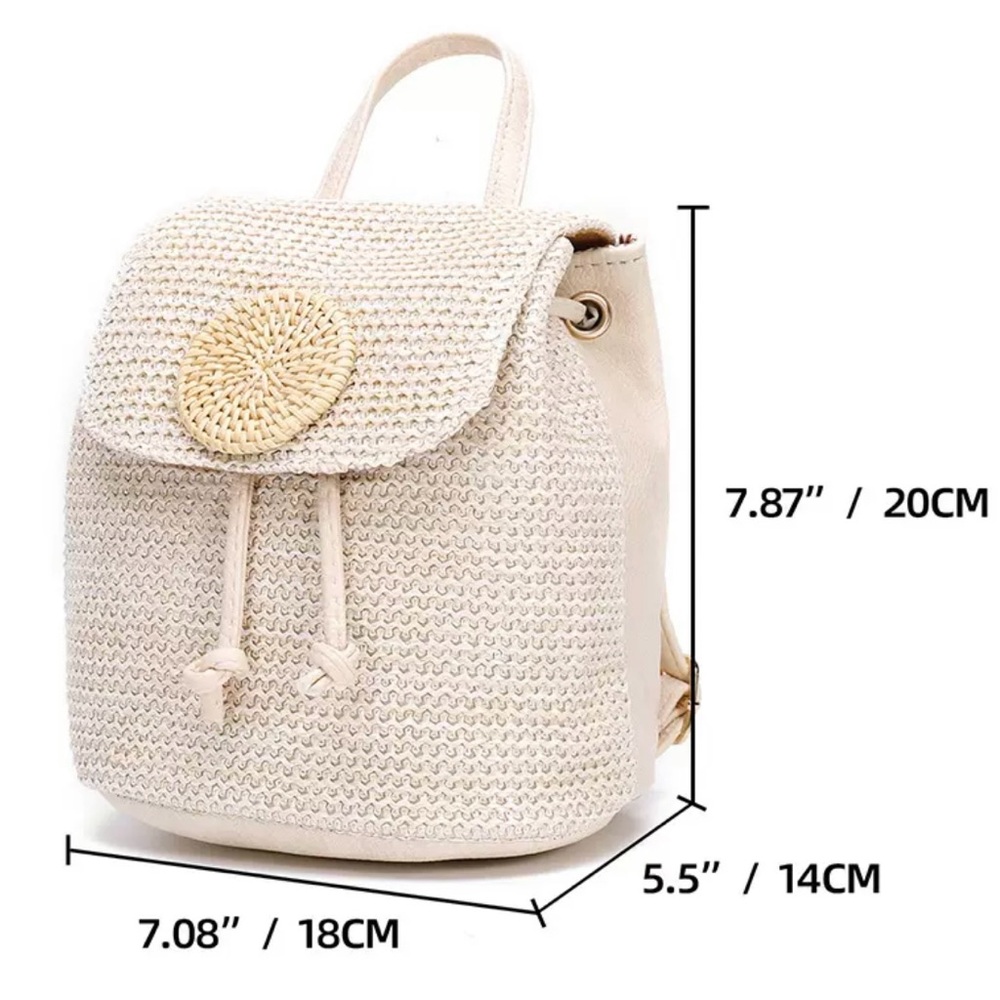 Chic Straw-Edged Mini Bag - Picture 2 of 6
